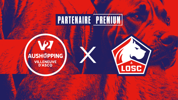 partenaire premium le centre commercial aushopping V2 x LOSC ! Renouvellement du partenariat pour 3 ans