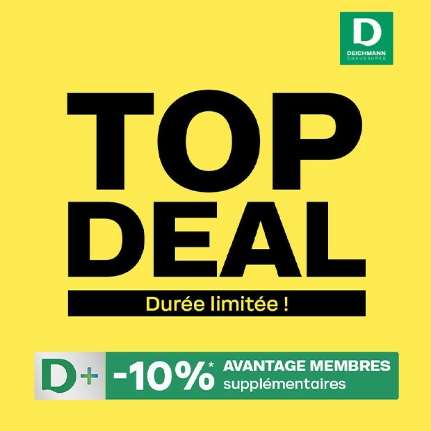 TOP DEAL chez Deichmann : durée limitée jusqu'au 3 mai 2026 !*