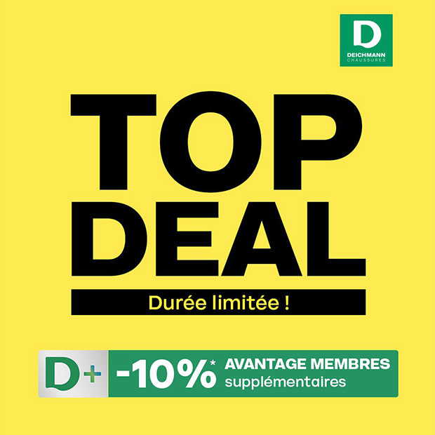 TOP DEAL chez Deichmann : durée limitée jusqu'au 5 avril 2026 !*
