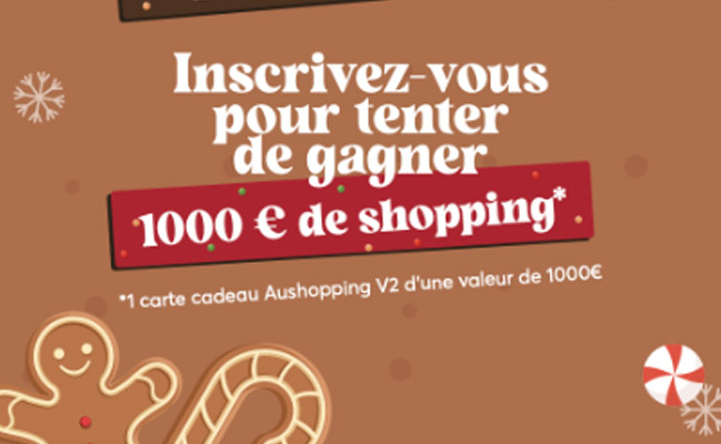 1000€ de shopping à gagner grand jeu concours de noël avec AUSHOPPING V2