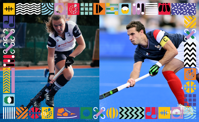 joueur et joueuse de hockey sur gazon à Aushopping V2 et initiation