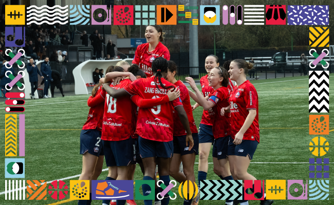 Dédicace, baby foot humain avec les joueuses du LOSC à V2