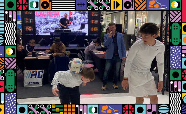 show de football et initiation au foot freestyle avec Nolan Cacheux, le champion de France à V2