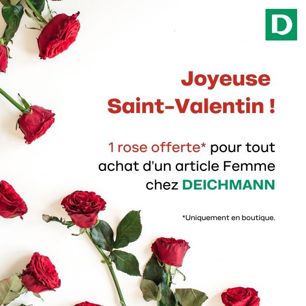1 rose offerte pour tout achat Femme chez Deichmann !